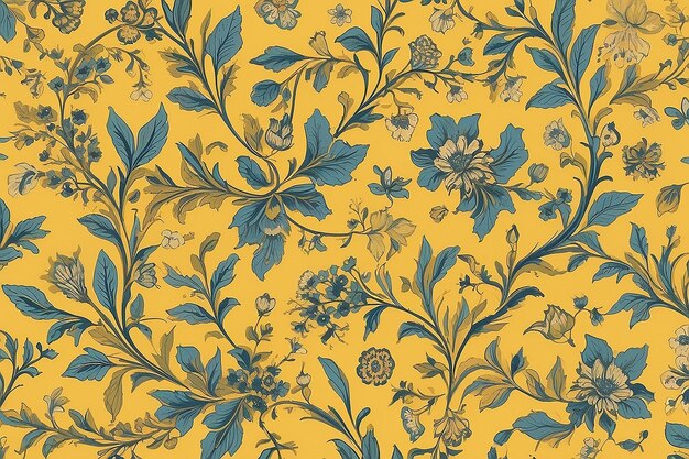 Des motifs floraux sur fond jaune