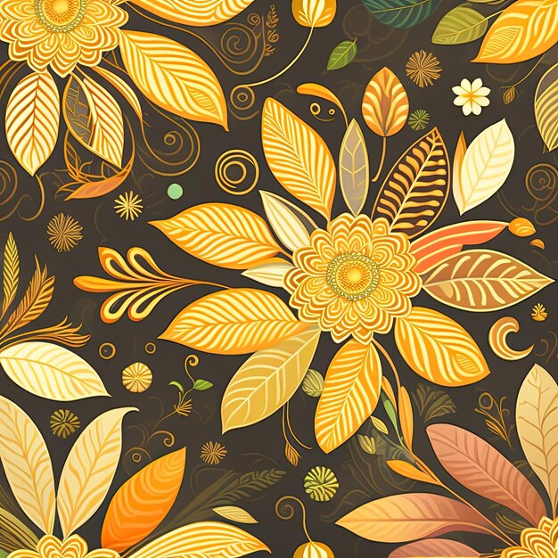 Des motifs floraux intricats Une bannière florale de style indien Des en-têtes de cartes de vœux d'affiche horizontales