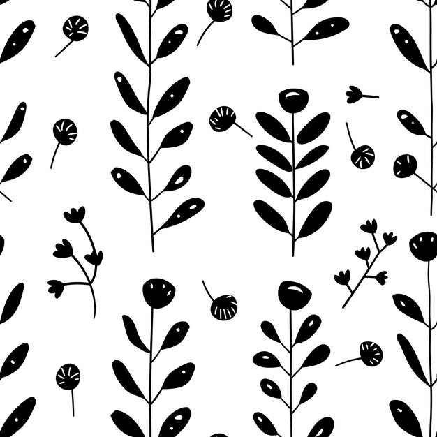 Photo des motifs floraux noirs et blancs avec le mot 