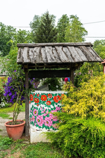 Motifs floraux peints dans le village de Zalipie en Pologne