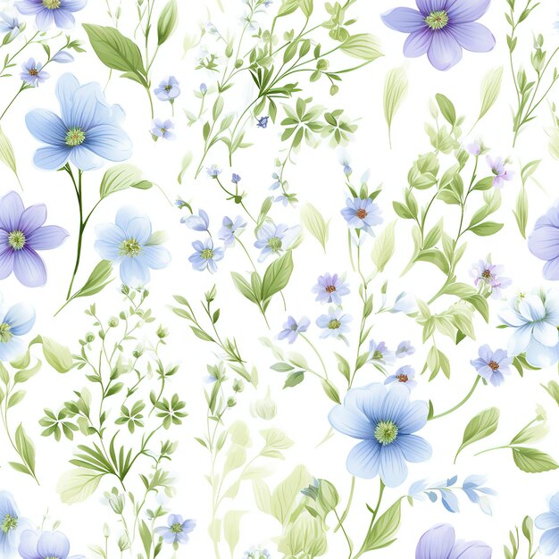 Photo des motifs floraux sans couture en lavande et vert clair belle pour le tissu