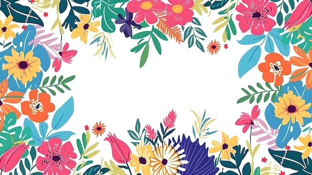Des motifs floraux vibrants avec des dessins botaniques en fleurs et une verdure luxuriante dans un style tropical coloré