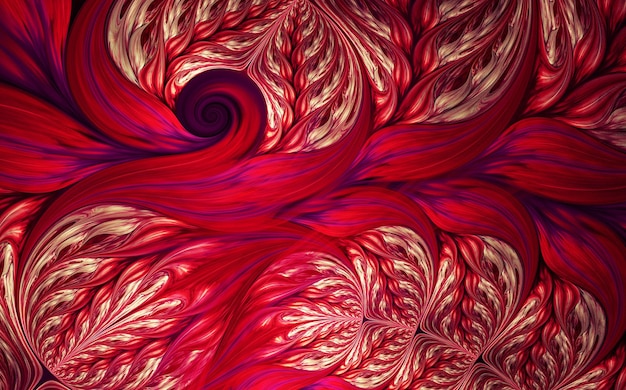 Motifs et formes fractales abstraites Formes naturelles fluides dynamiques Fleurs et spirales Mystérieux motif de relaxation psychédélique