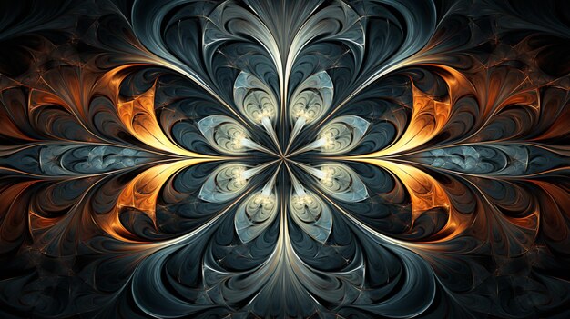 Photo des motifs fractales complexes art numérique