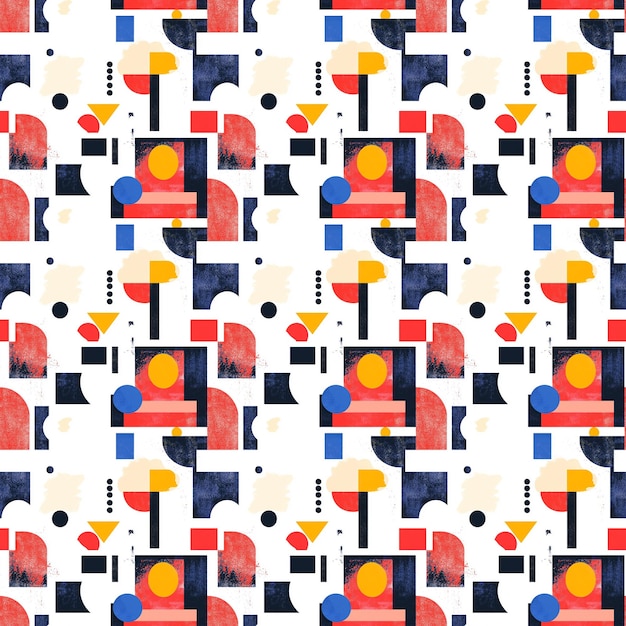 Motifs géométriques réguliers sans couture dessinés à la main
