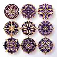 Photo des motifs et des illustrations créatifs une étonnante collection de motifs médiévaux carreaux et symétrie