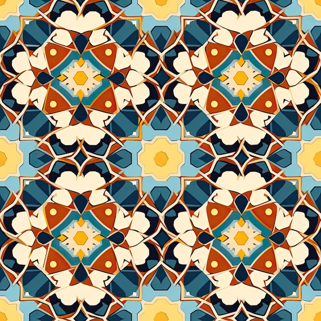 Motifs incorporant des éléments de motifs géométriques islamiques traditionnels