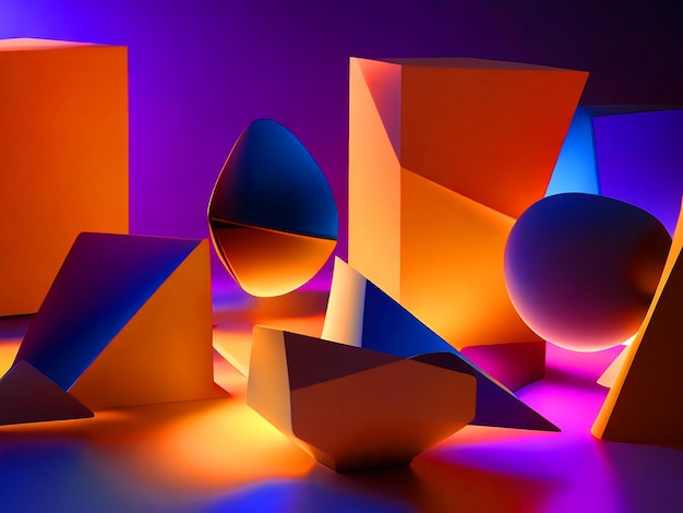 motifs de lumière formes mélangeur 3d couleurs abstraites dégradé ombres 3D
