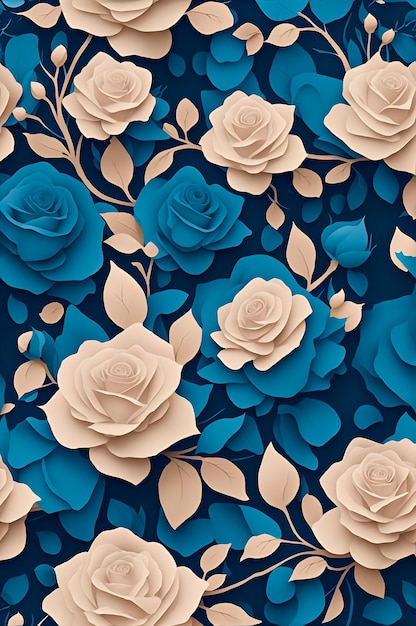 motifs de roses bleues motifs abstraits plats organiques organiques