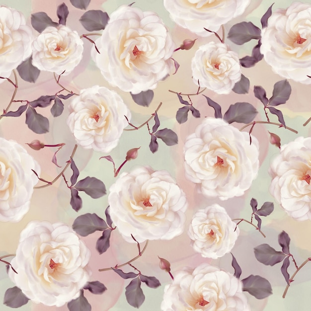 Des motifs sans couture en aquarelle de fleurs