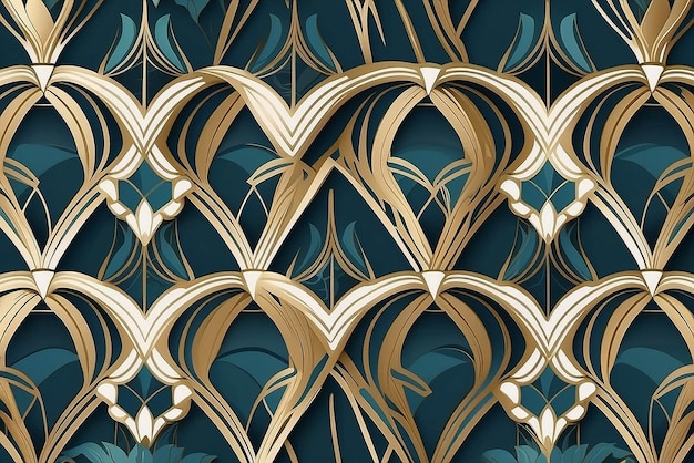 Photo des motifs sans couture art déco papier peint géométrique de luxe ornement rétro classique élégant