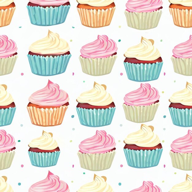 Photo motifs sans couture de cupcakes