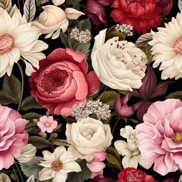 Photo des motifs sans couture de fleurs