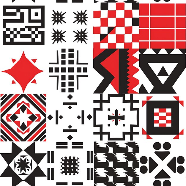 Photo des motifs de textile garifuna du belize avec des motifs de carreaux sans couture géométriques complexes