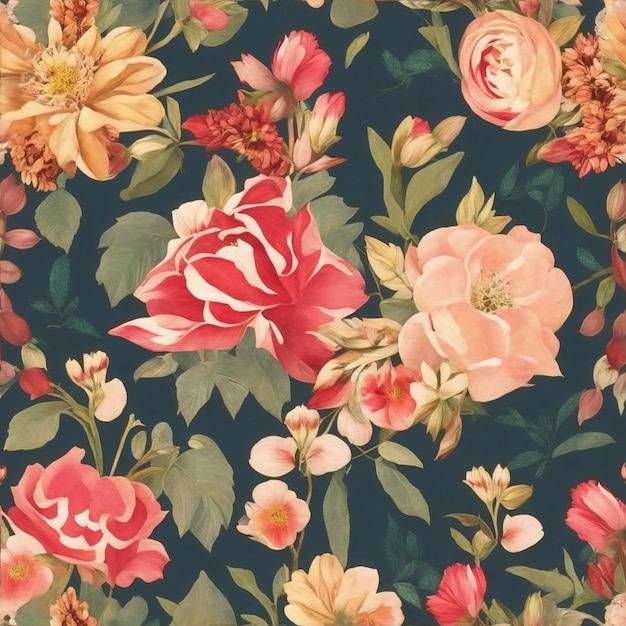 Des motifs textiles en tissu avec des ornements floraux en arrière-plan