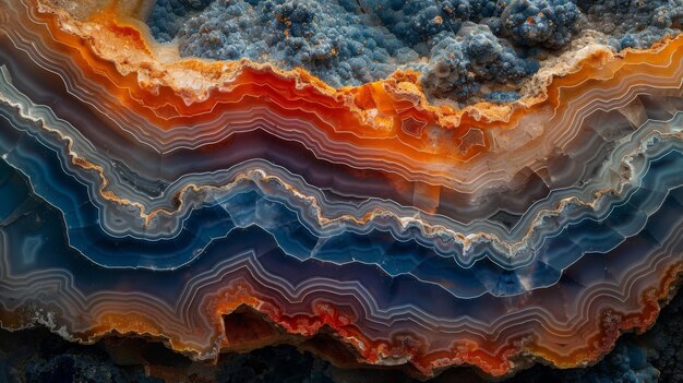 Des motifs vibrants de roche d'agate avec de belles textures naturelles