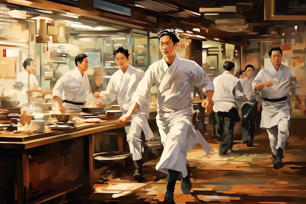 Motion dans le restaurant japonais Ai