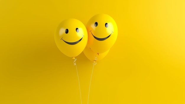 Émotion de famille heureuse avec des ballons emoji