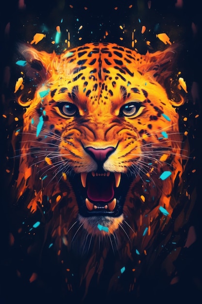 Émotion de fureur Cheetah dans un style artistique