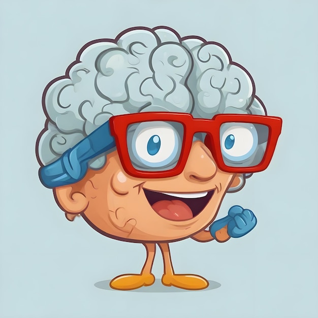 Émotions du cerveau drôles Clipart de dessin animé