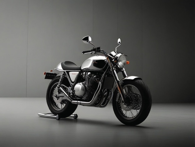 Photo une moto avec un corps argenté et la roue à l'arrière