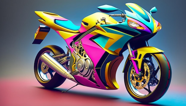 Photo la moto est colorée