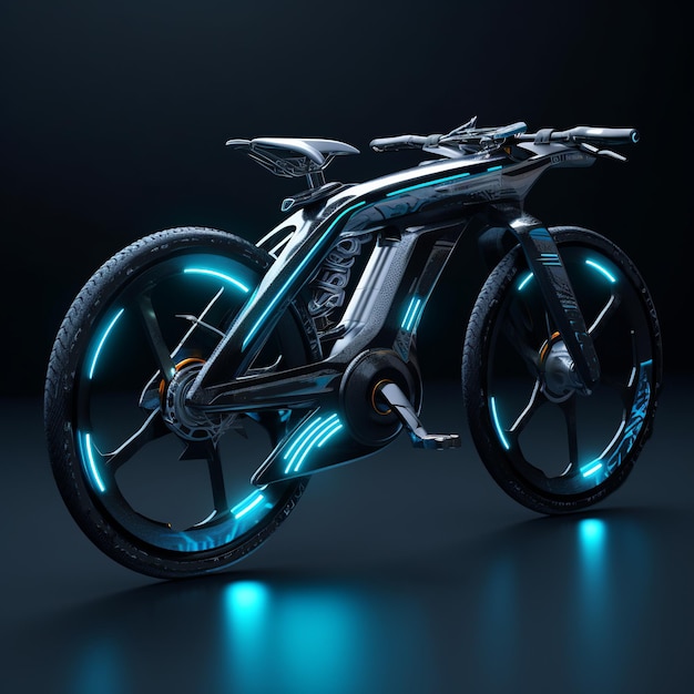 Moto futuriste sur fond sombre Créé avec la technologie générative Ai