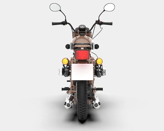 Moto isolée sur fond illustration de rendu 3d