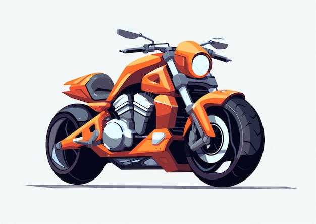Une moto orange avec un siège noir.