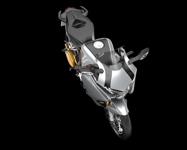 Moto rapide isolée sur fond illustration de rendu 3d