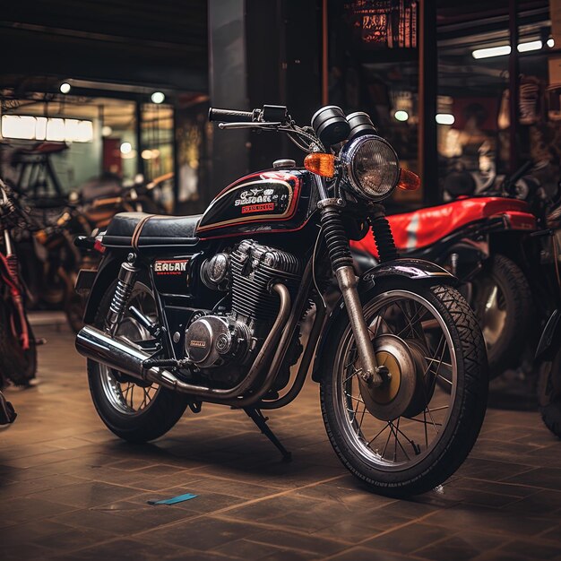 Photo une moto rouge avec le mot honda sur le côté