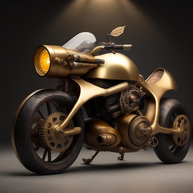 Moto de style steampunk