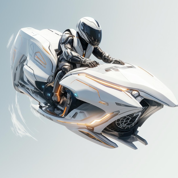 Photo une moto super sportive blanche sur un fond gris