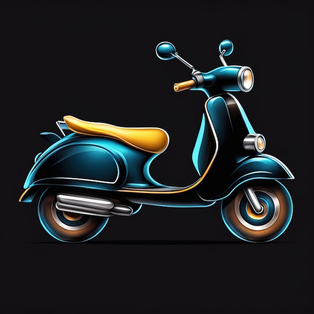 moto de vecteur avec couleur bleue et conception d'illustration vectorielle de scooter de couleurs blanches