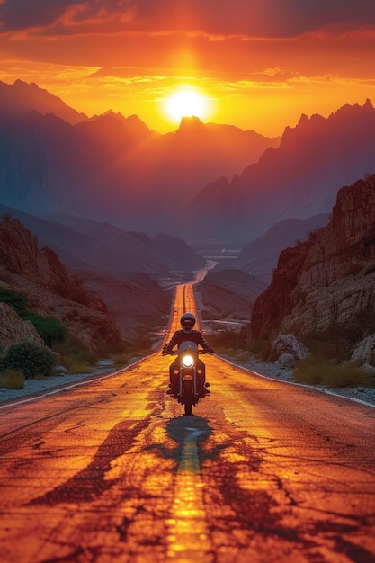 motocycliste sur l'autoroute