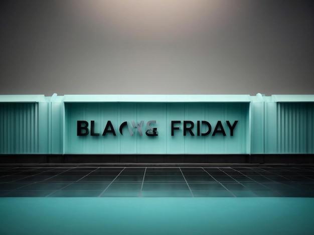 Mots cyan Black Friday dans le style d'un panneau très simple 7