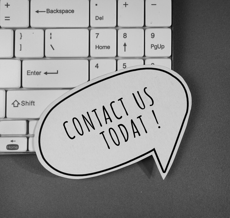 Mots avec nous contacter idée de concept d'entreprise