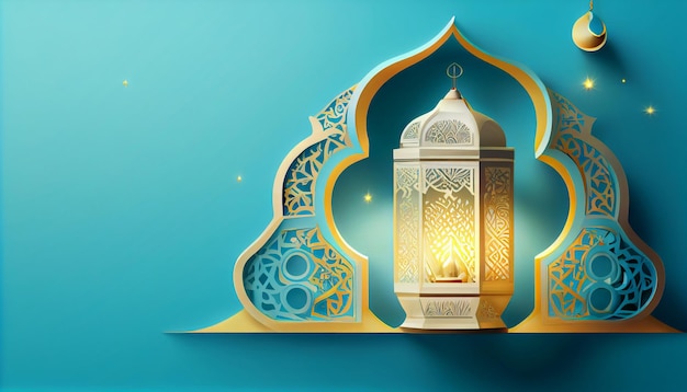 Moubarak Ramadan Kareem fond de bannière musulmane islamique Générer Ai