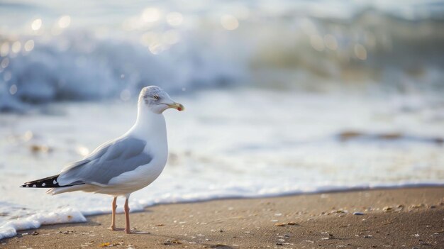 La mouette sur le sable de la plage