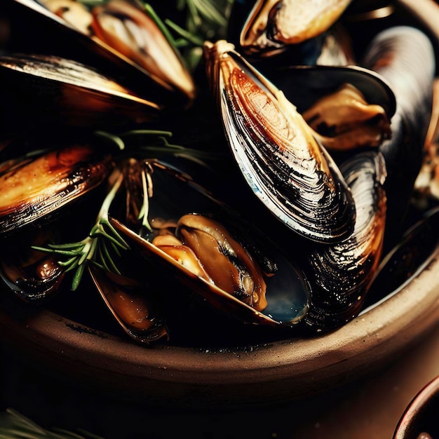 Moules au four