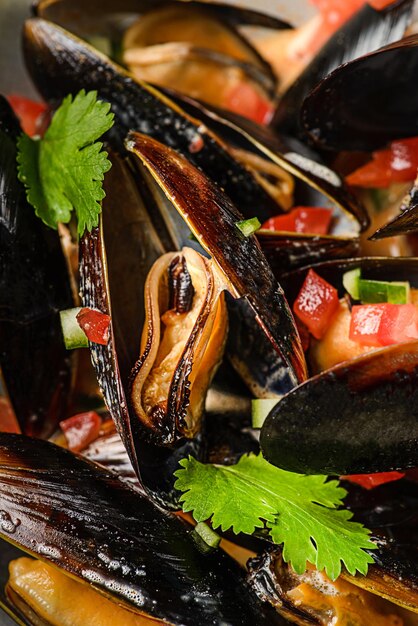 moules en coquille à la sauce tomate