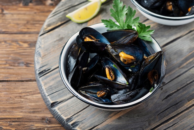 Moules cuites au persil