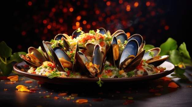 Moules éclairées, une symphonie de lumière et de texture