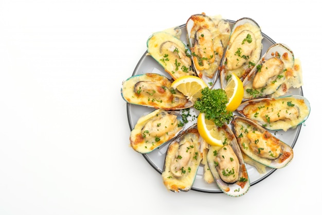 moules fraîches au fromage