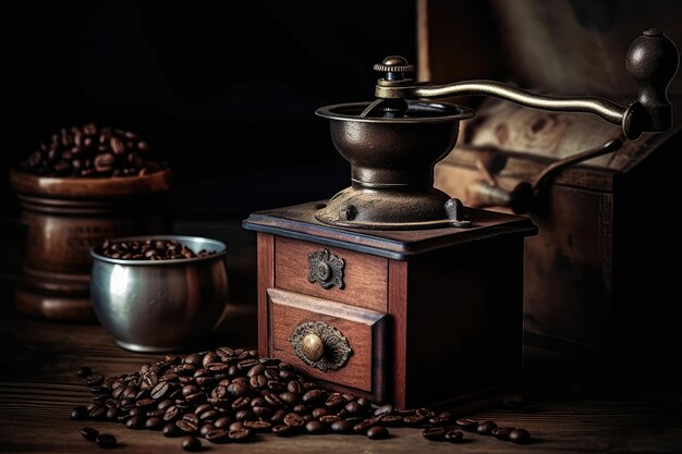 Moulin à grains de café avec IA générative de grains