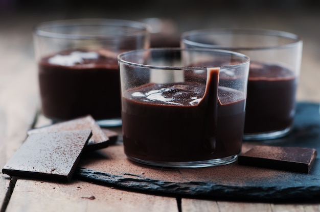 Mousse au chocolat au basilic