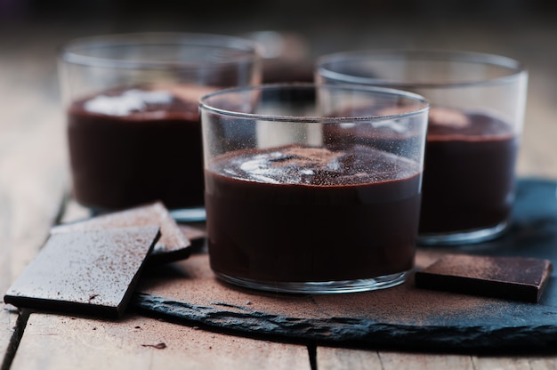 Mousse au chocolat au basilic