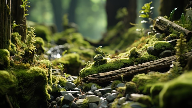 mousse dans la forêt HD 8K fond d'écran Image photographique