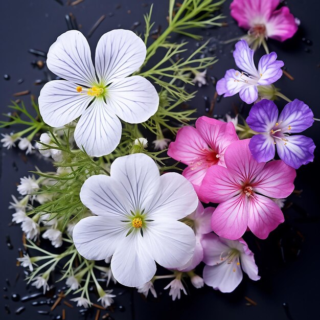 Photo mousse à fleurs de lin et de neem