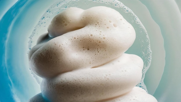 Mousse de shampooing à texture de mousse savonneuse blanche abstraite avec des bulles